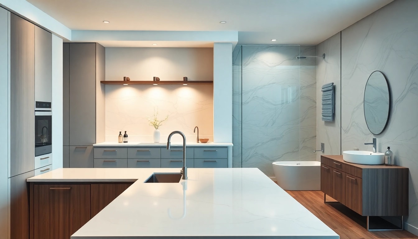A stunning kitchen and bathroom renovation showcasing contemporary design and high-quality finishes.