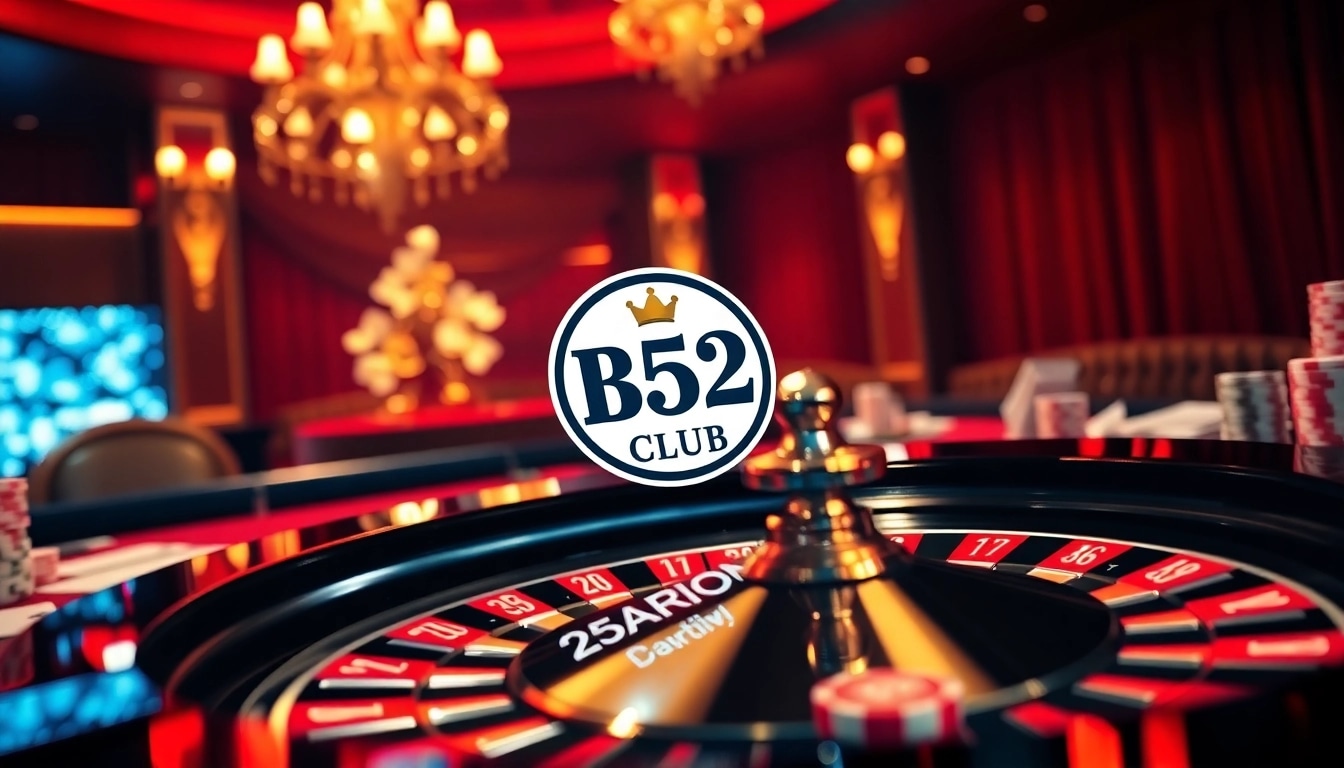 Experience thrilling gameplay at B52 Club with vibrant casino tables and exciting poker chips.