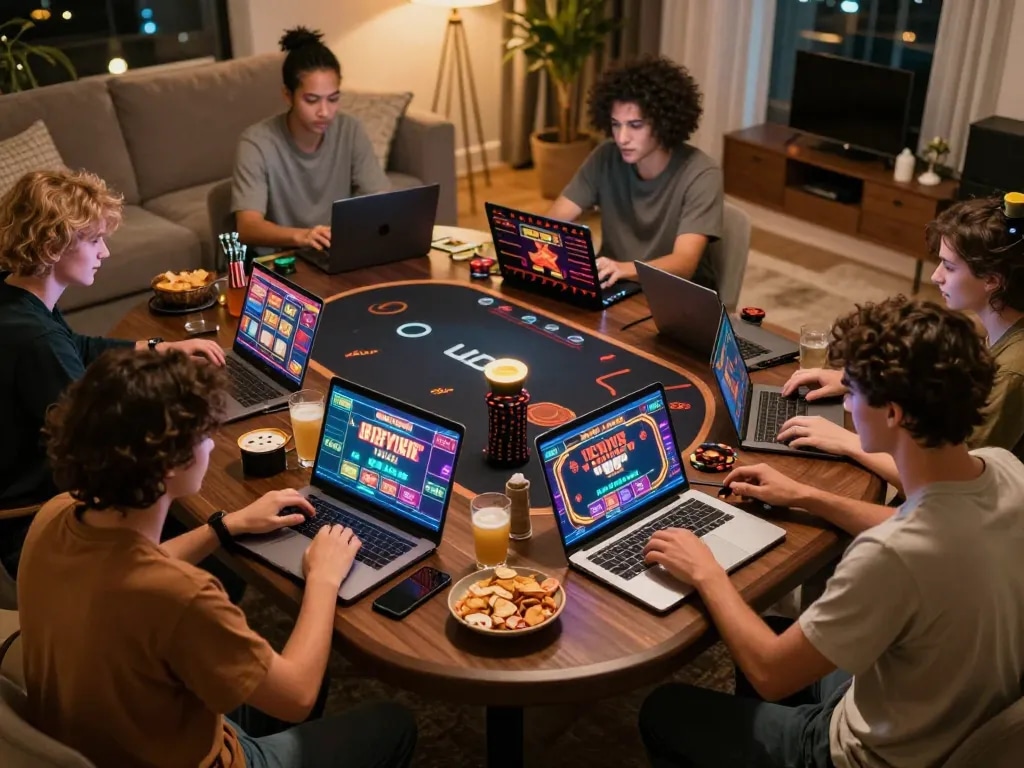 Players enjoying online casino games at home incorporating uk88 for an engaging experience.
