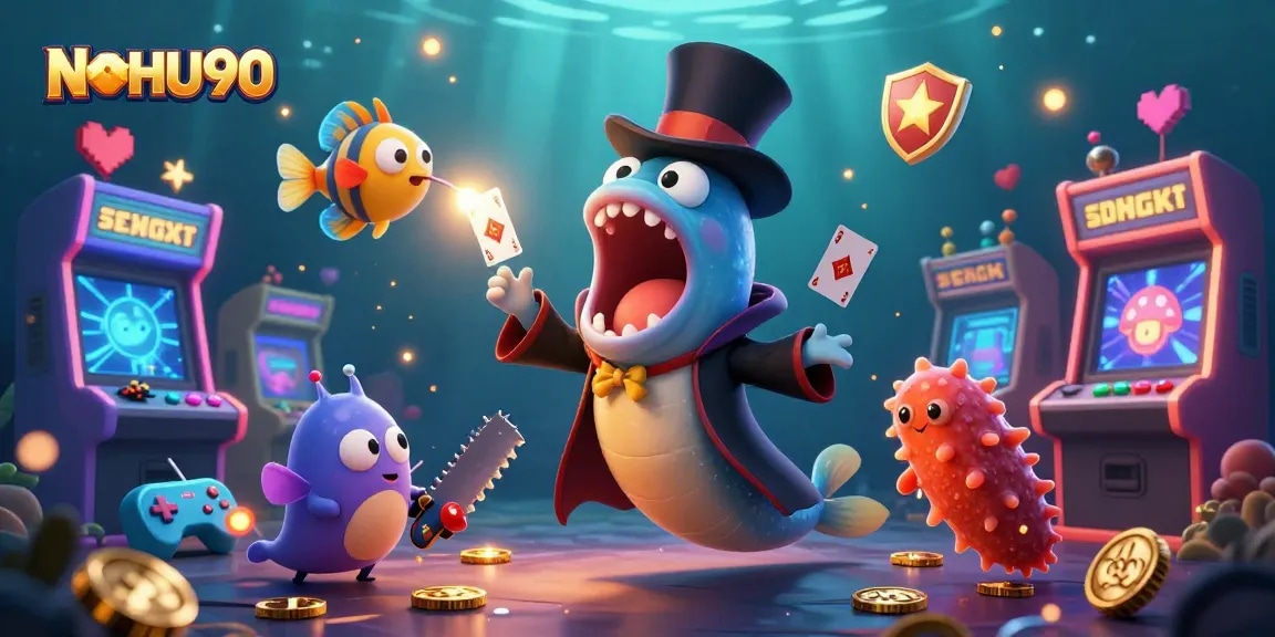 Experience thrilling gameplay with NOHU90's vibrant underwater casino scene featuring unique characters.