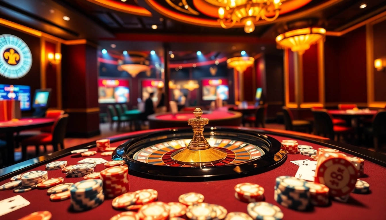 Experience the thrilling ambiance of uu88.com with players engaging at a vibrant casino table, showcasing high stakes.