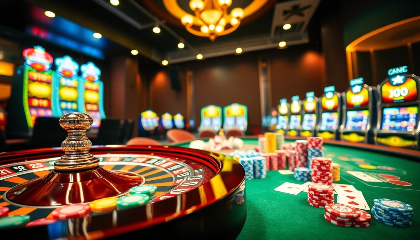 Experience the thrill of GO88 with vibrant casino tables, bright slot machines, and exciting gameplay action.