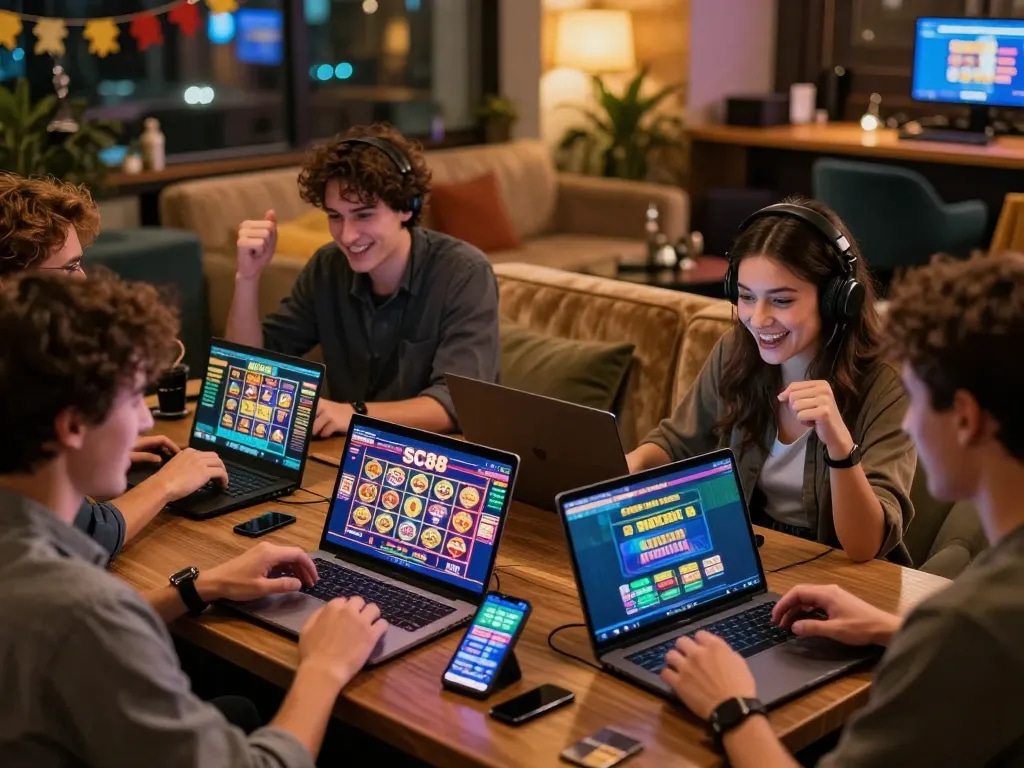 Engaging online gaming experience at SC88 platform with friends playing together at https://sc88e.net/ with vibrant atmosphere.