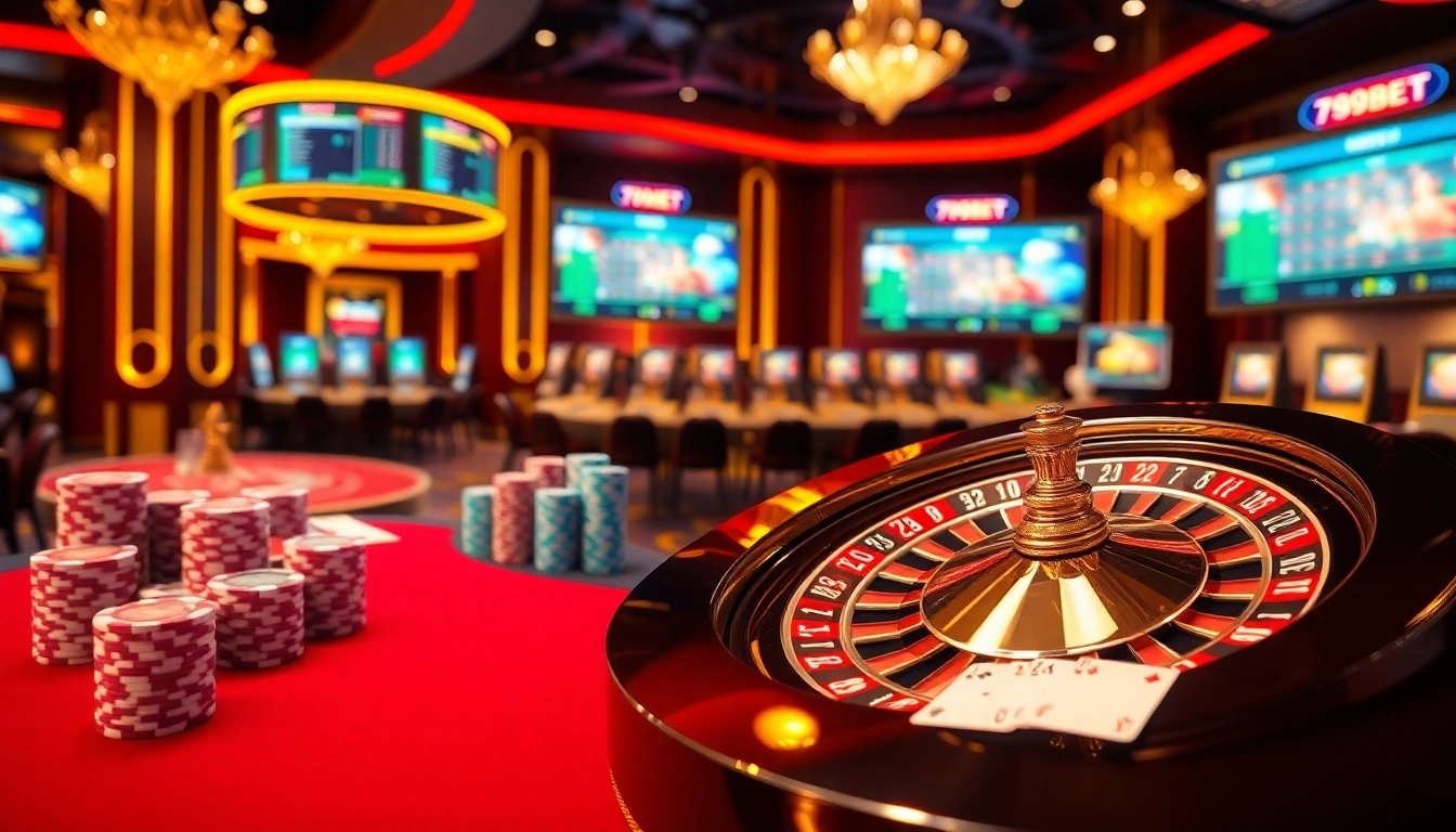 Engage in thrilling roulette action showcasing 789BET's vibrant casino experience.
