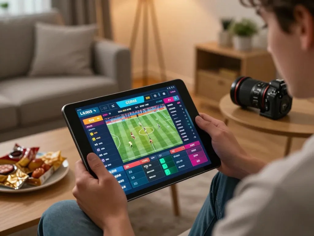 Engaging in sports betting on 789 win app, showcasing live odds and action-packed games and home comfort.
