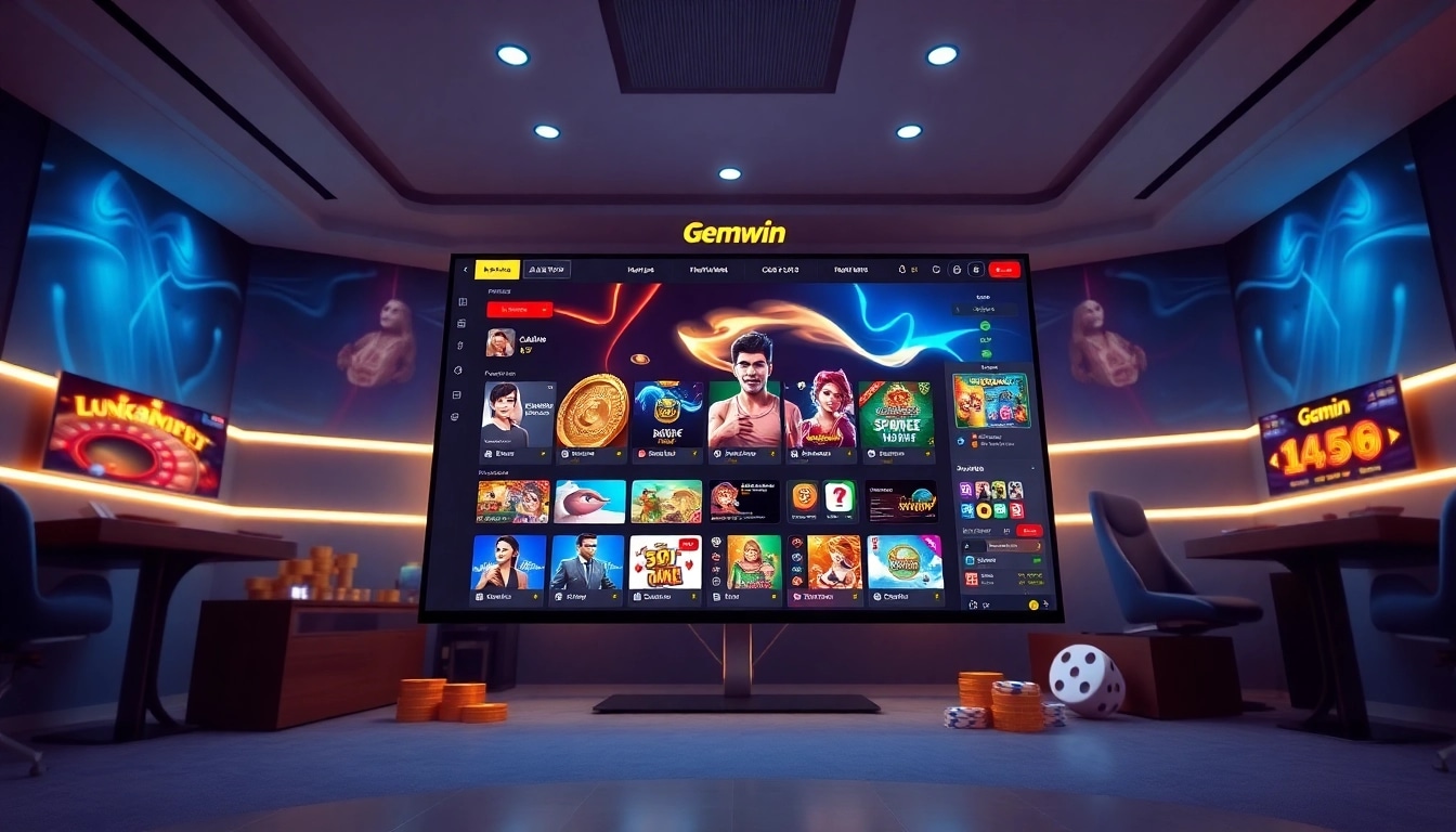 Experience Gem Win with an immersive online gaming interface showcasing diverse games and exciting features.