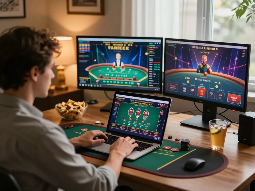Engaging online gaming experience at https://rr88co.net/ showing a player in action during a live dealer game.
