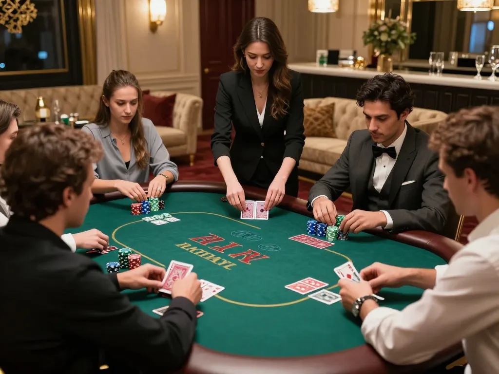 ManClub players engaging in an intense poker game, showcasing luxury gaming and strategic gameplay.