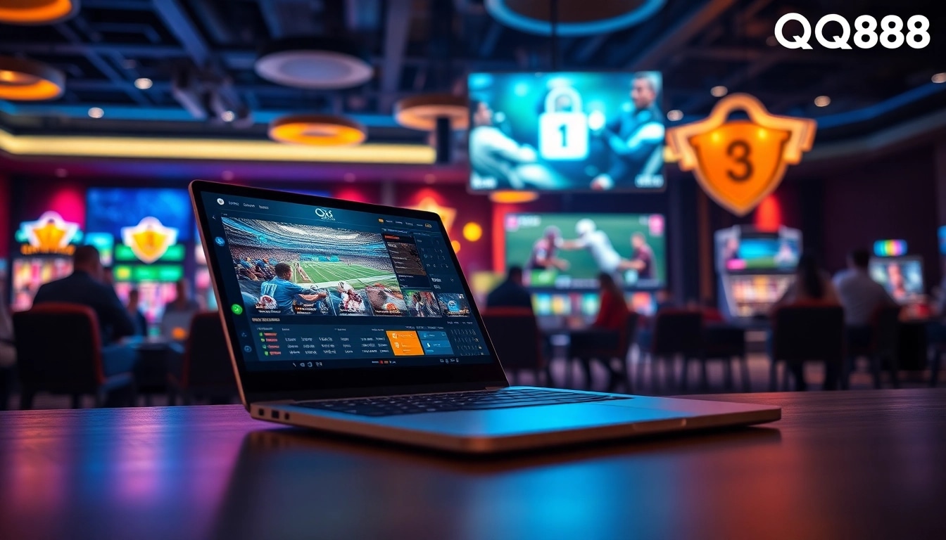Engaging QQ88 gaming interface showcasing diverse casino games and sports betting.