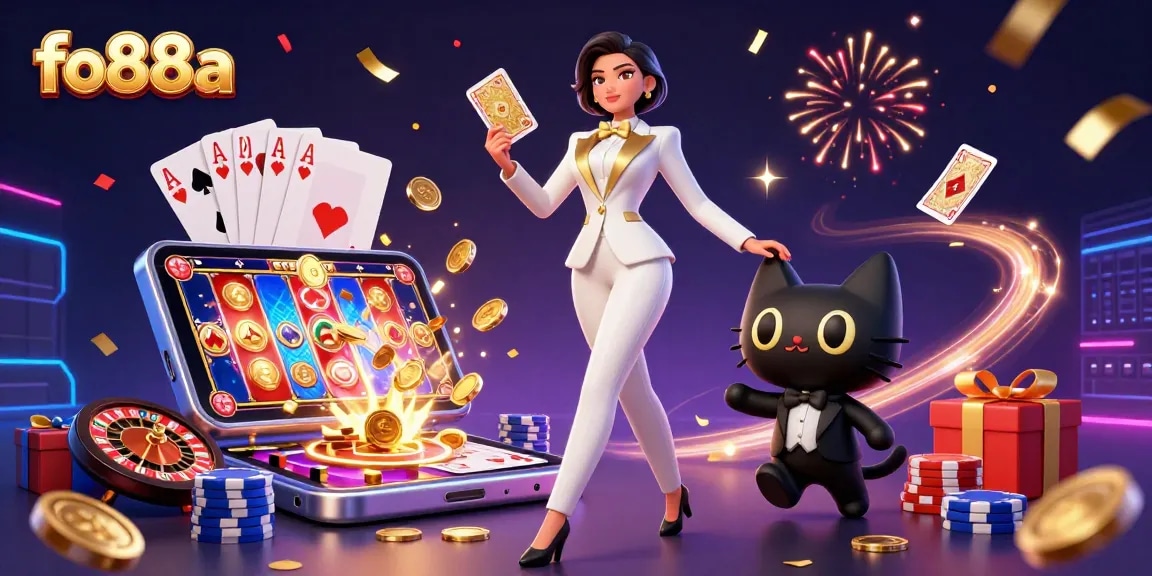 Play exciting casino games with fo88a's colorful slot displays and vibrant characters.