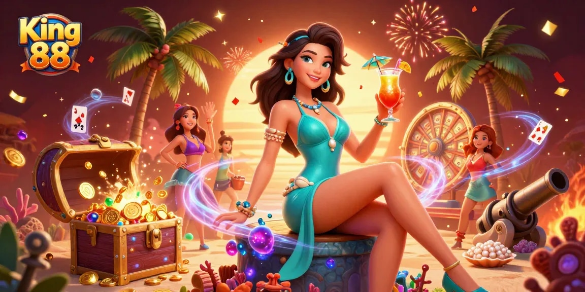Experience thrilling wins at King 88 in a vibrant, luxurious casino beach setting.