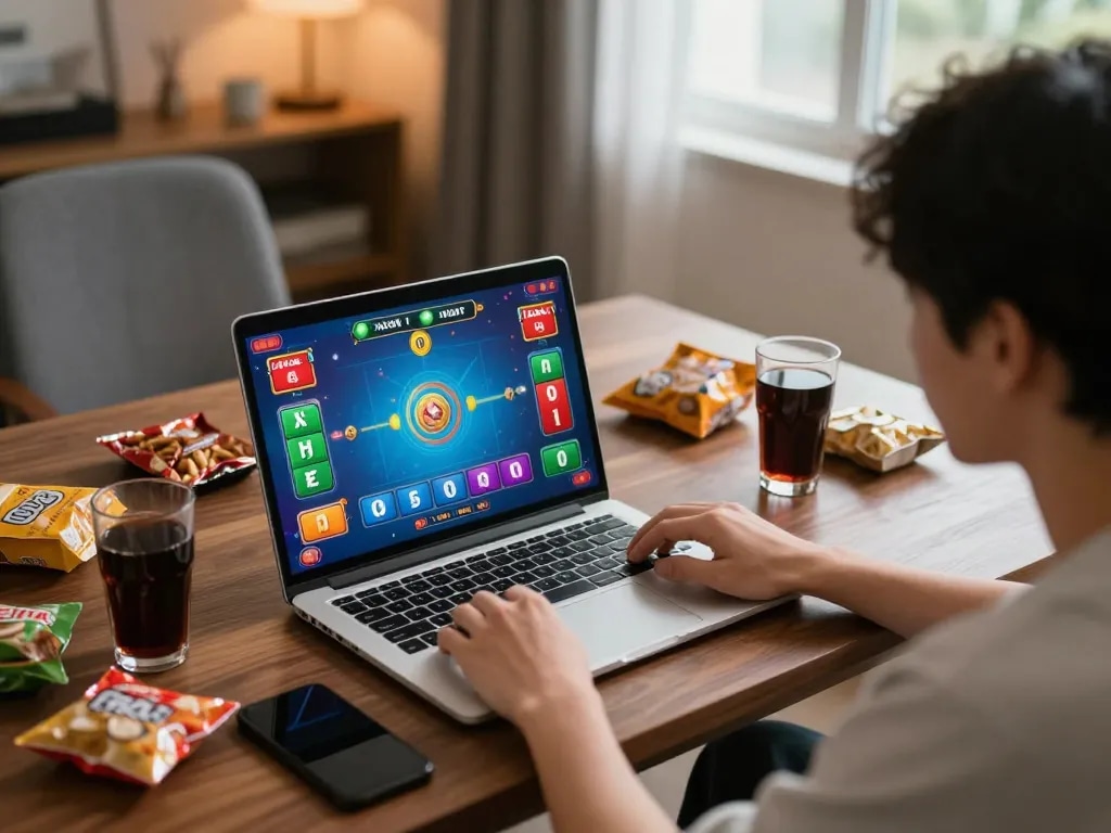 Xóc đĩa online gameplay in a cozy home setting with a player engaged in strategic betting