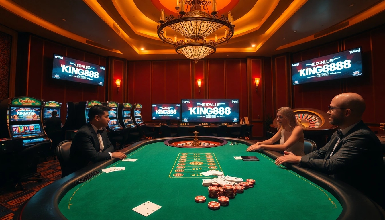 Join the excitement at https://king88hz.vip/ featuring a luxurious poker table set for high-stakes gaming.