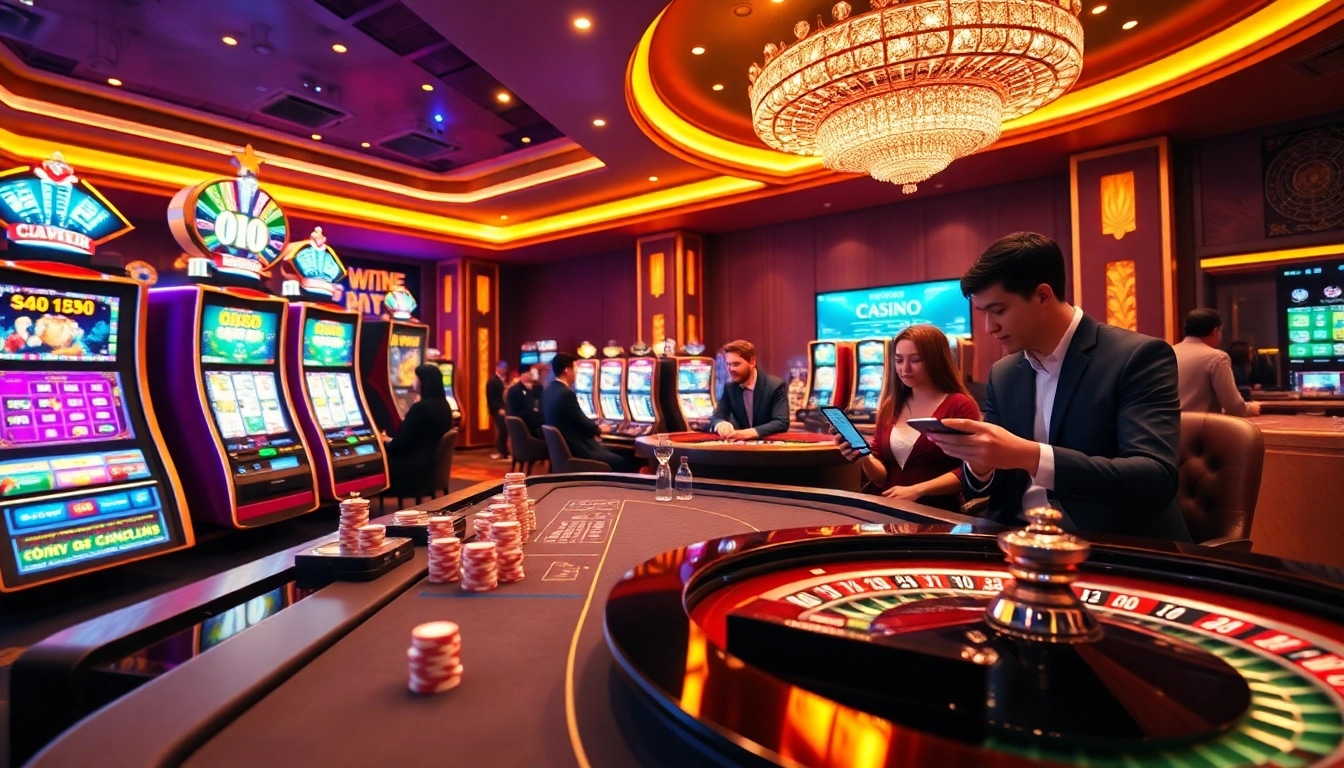 Exciting online casino action featuring https://nhatvip.meme/ with vibrant tables and players enjoying their games.