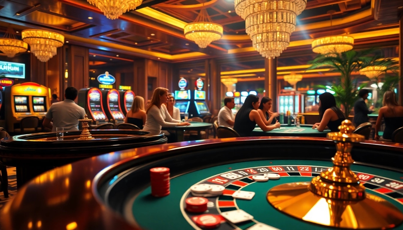 NoHu-themed casino scene featuring poker tables, chips, and roulette wheel for great gaming excitement.