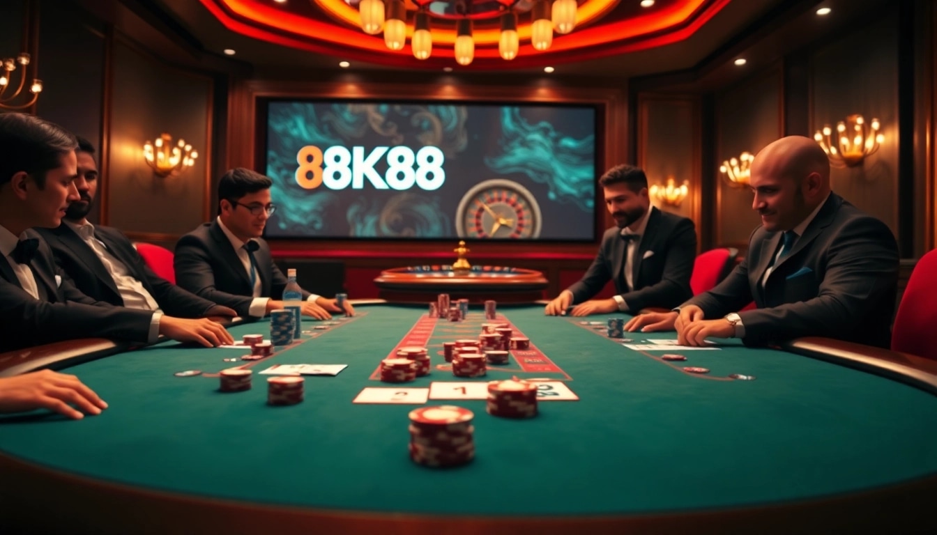 Experience thrilling action at 8k8 with vibrant poker tables and casino ambiance.