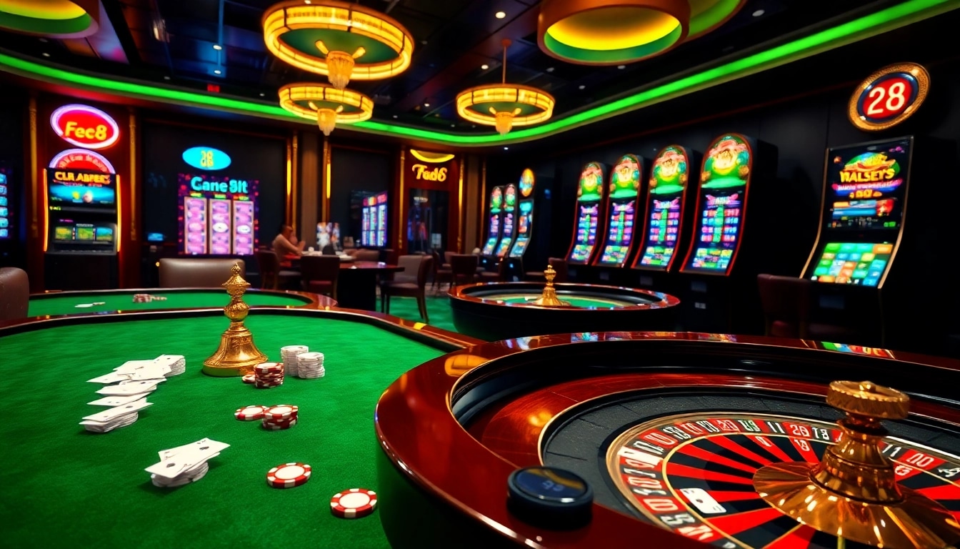 Experience the excitement of go8 gaming with vibrant casino tables and dynamic slot machines.
