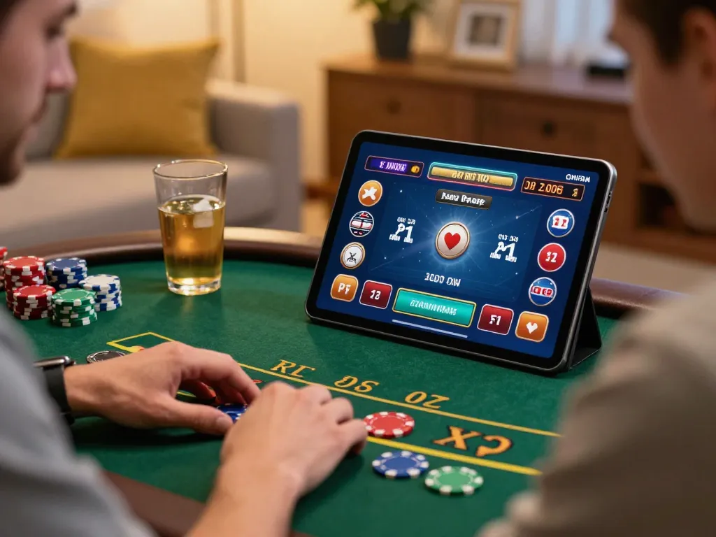 Player engaging in live blackjack on LV 88 tablet, showcasing diverse online gaming experience