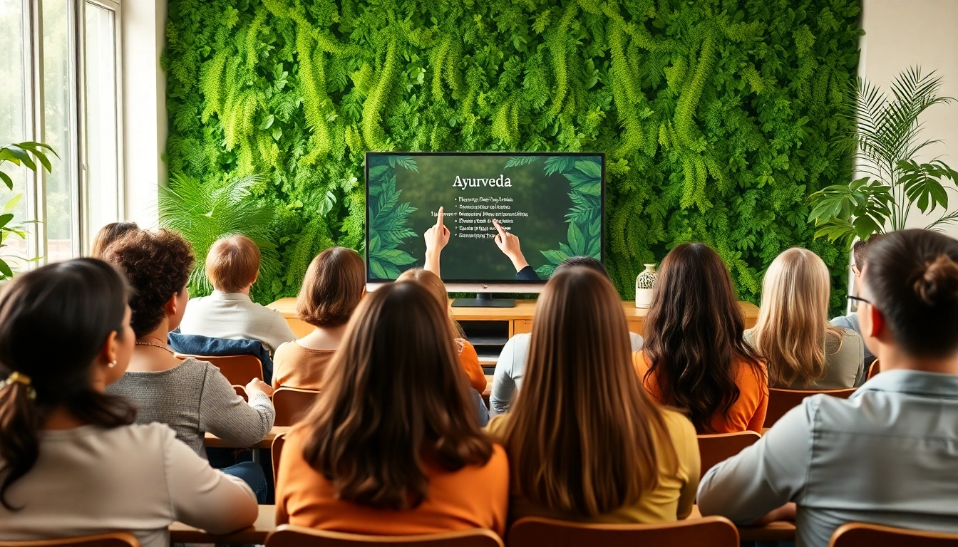 Engage with Ayurveda online courses in a vibrant, community-focused virtual classroom setup.