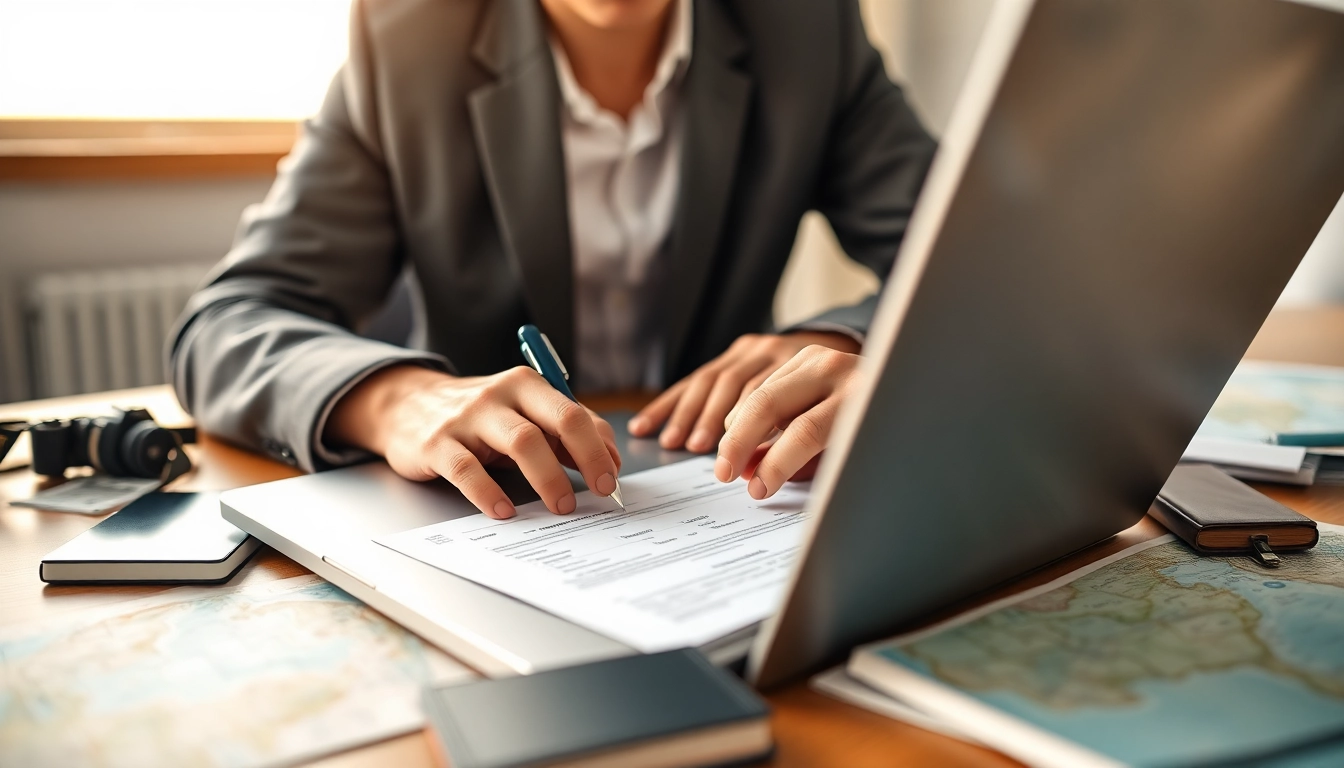 Submit your uk eta online application with confidence at a well-organized desk.