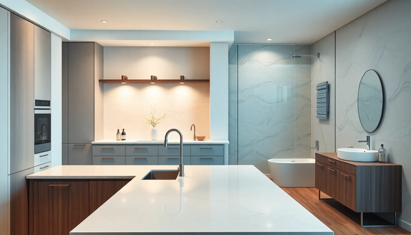 A stunning kitchen and bathroom renovation showcasing contemporary design and high-quality finishes.