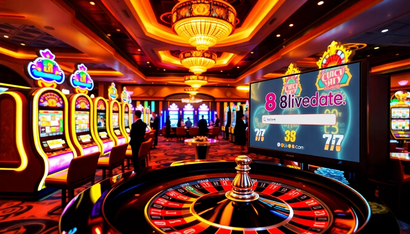 Win at casinos with https://8live.date/ and vibrant slot machines in a luxurious setting.