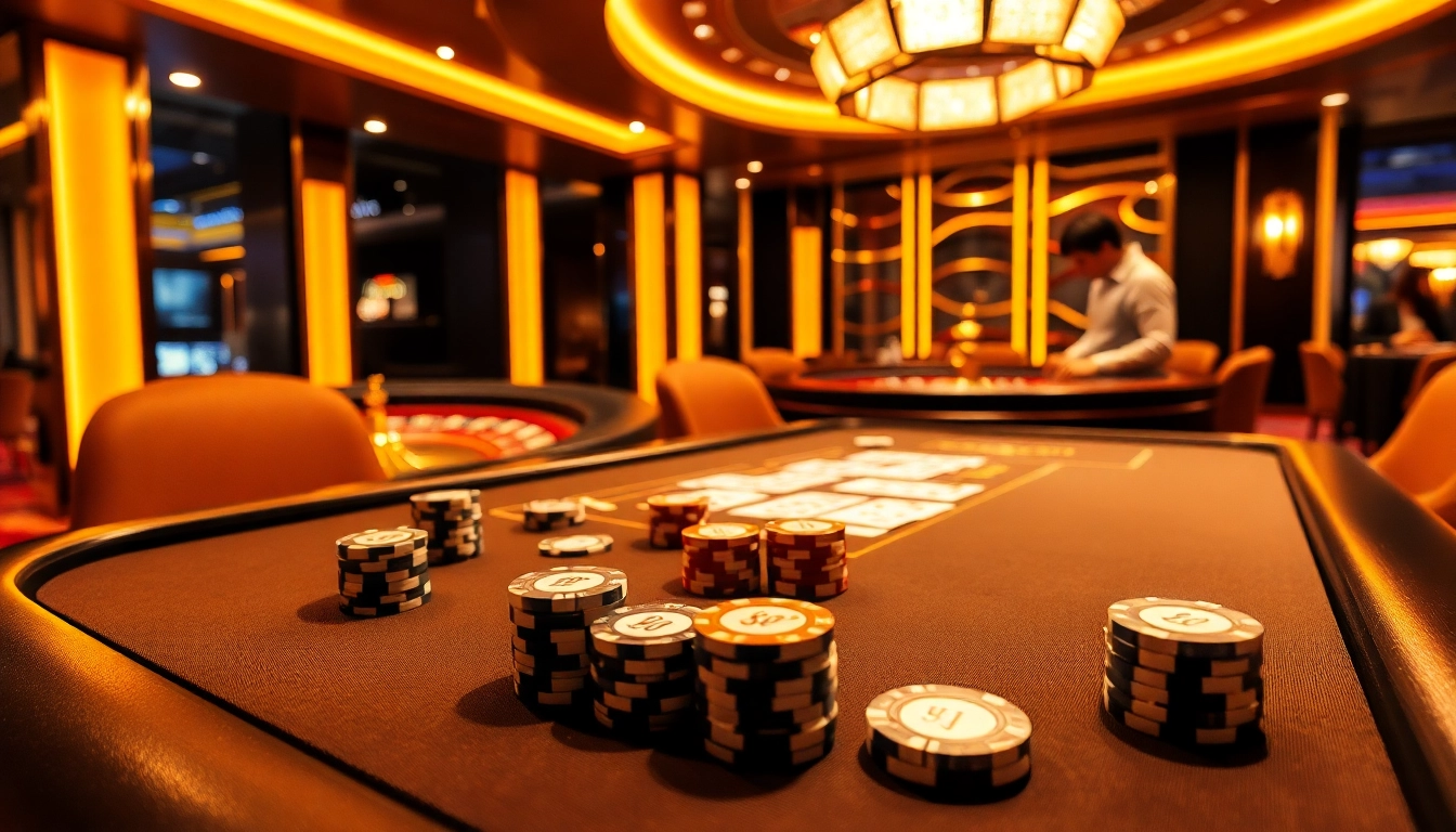 Experience high-stakes gameplay at the TT88 casino with chips and cards on a deluxe gaming table.