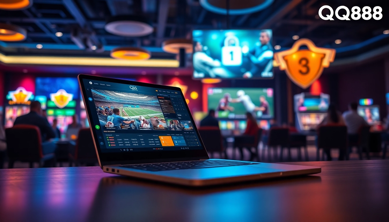 Engaging QQ88 gaming interface showcasing diverse casino games and sports betting.