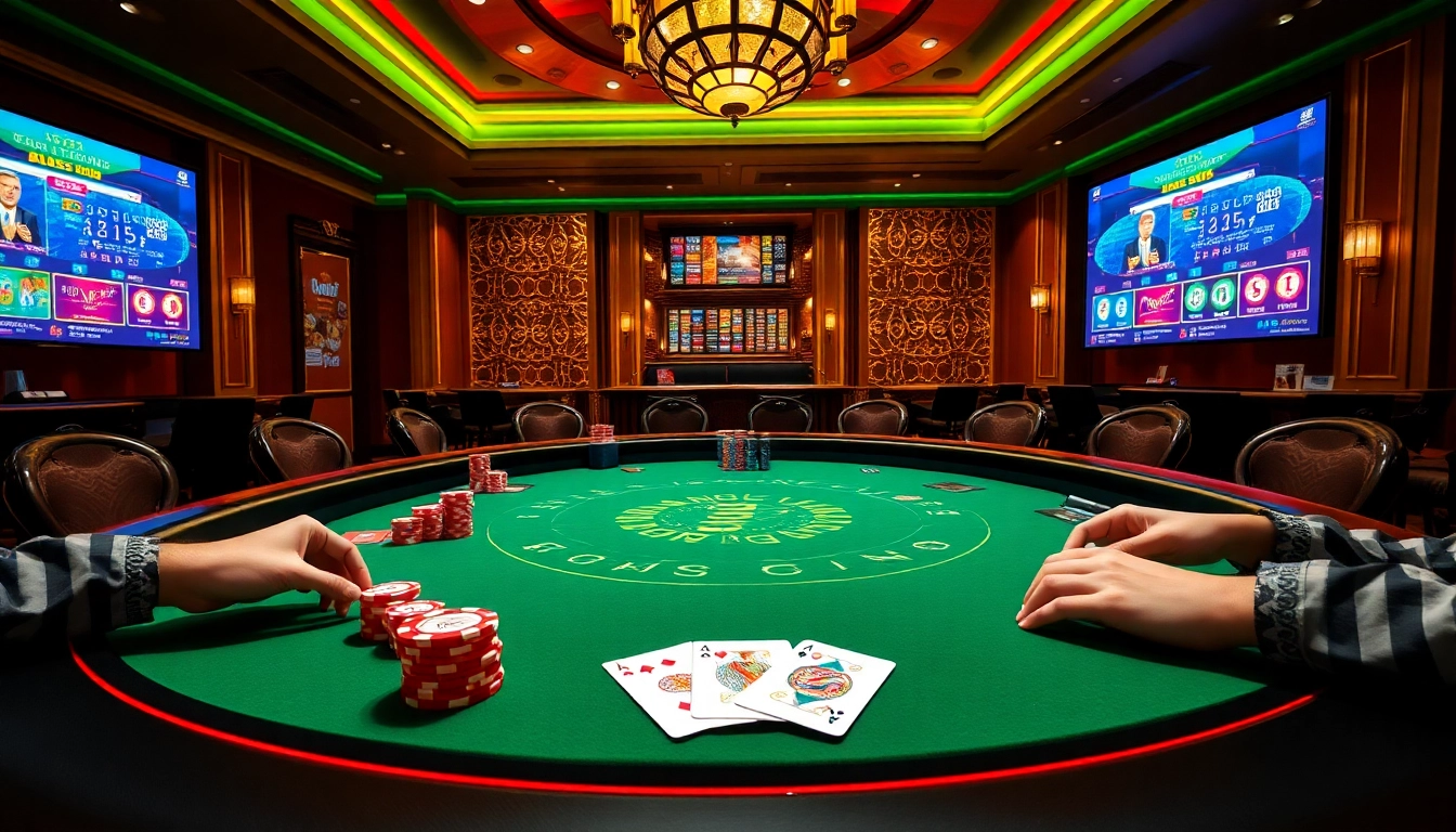 Engaging poker game scene at U888, featuring vibrant chips and cards.