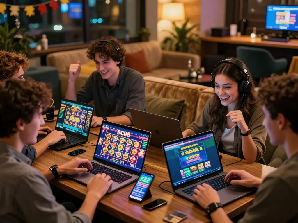 Engaging online gaming experience at SC88 platform with friends playing together at https://sc88e.net/ with vibrant atmosphere.