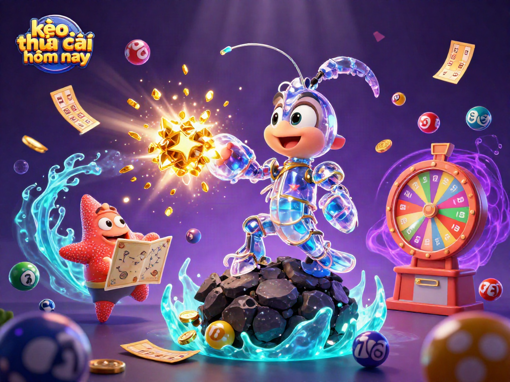 Experience excitement with kèo nhà cái hôm nay featuring animated lottery elements and a vibrant galactic scene.