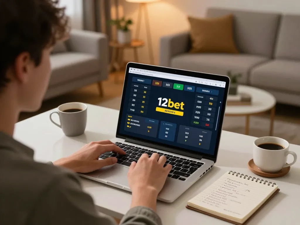 Tham gia cá cược thể thao 12bet trên máy tính xách tay, trưng bày các ghi chú chiến lược và không khí thoải mái.