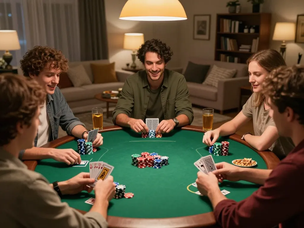 lode88vi enhances the thrill of friendly poker games among friends, showcasing strategic gameplay.