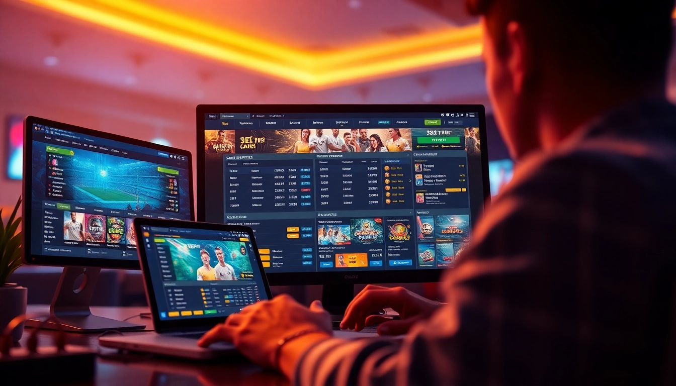 Online betting experience on 8kbet platform showcasing sports and casino games