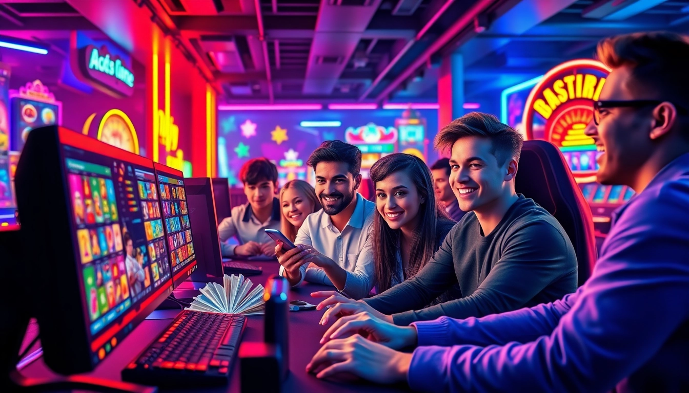 Rikvip platform showcasing vibrant gaming entertainment with players engaged in online games.