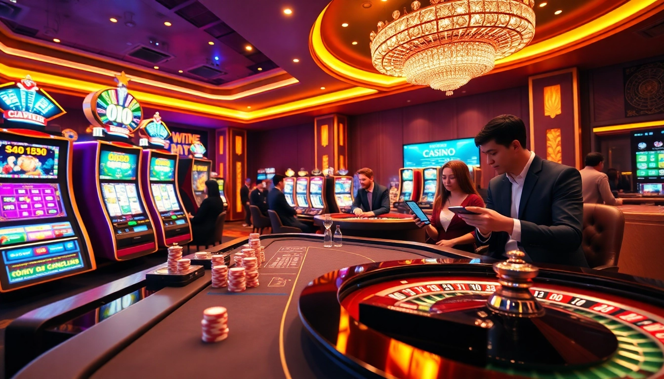 Exciting online casino action featuring https://nhatvip.meme/ with vibrant tables and players enjoying their games.