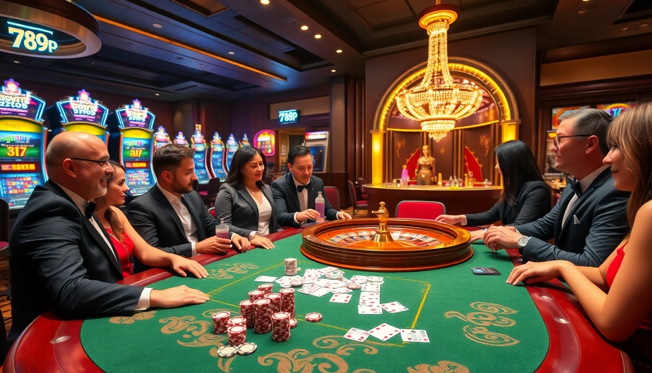 Experience thrilling action with 789p at a luxurious casino poker table.