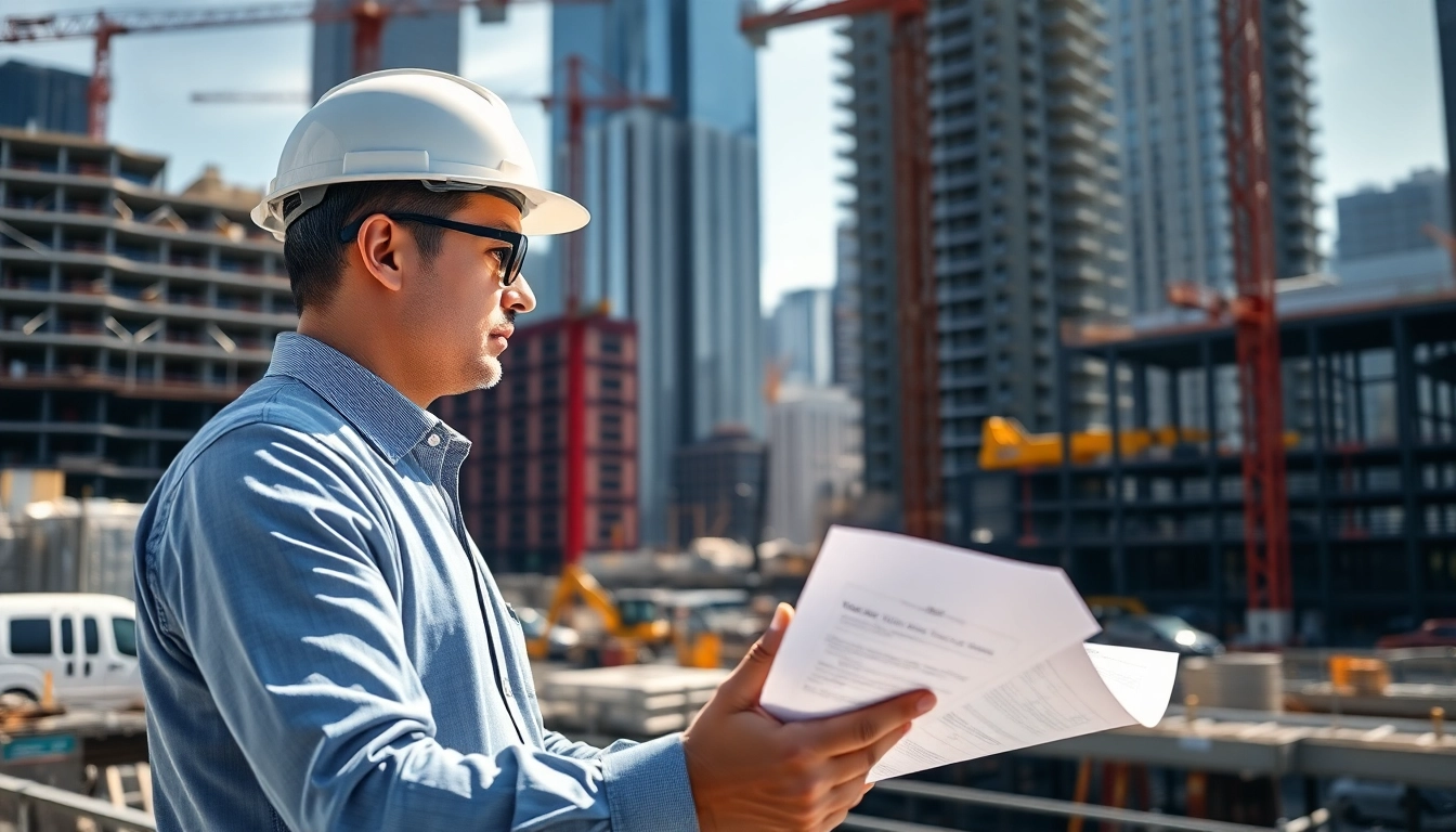 Manhattan Construction Manager coordinating activities at an active construction site.