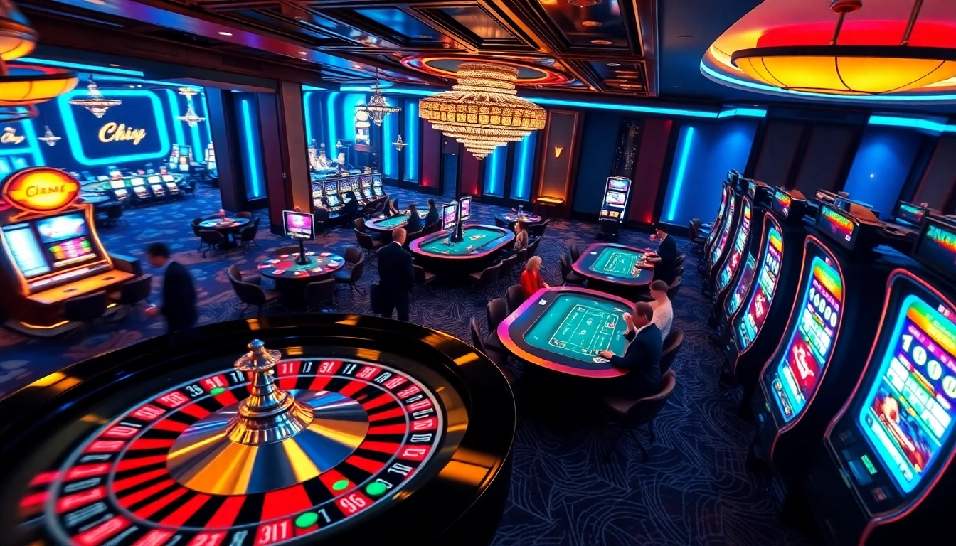 P3 online betting action with poker tables, roulette, and vibrant casino atmosphere.