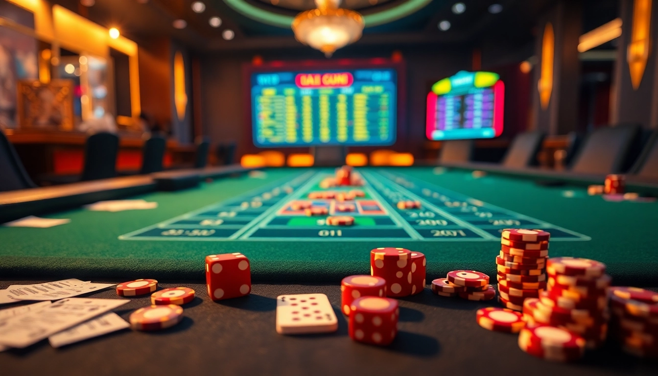 Experience thrilling gameplay with tài xỉu online at a luxurious virtual casino table.