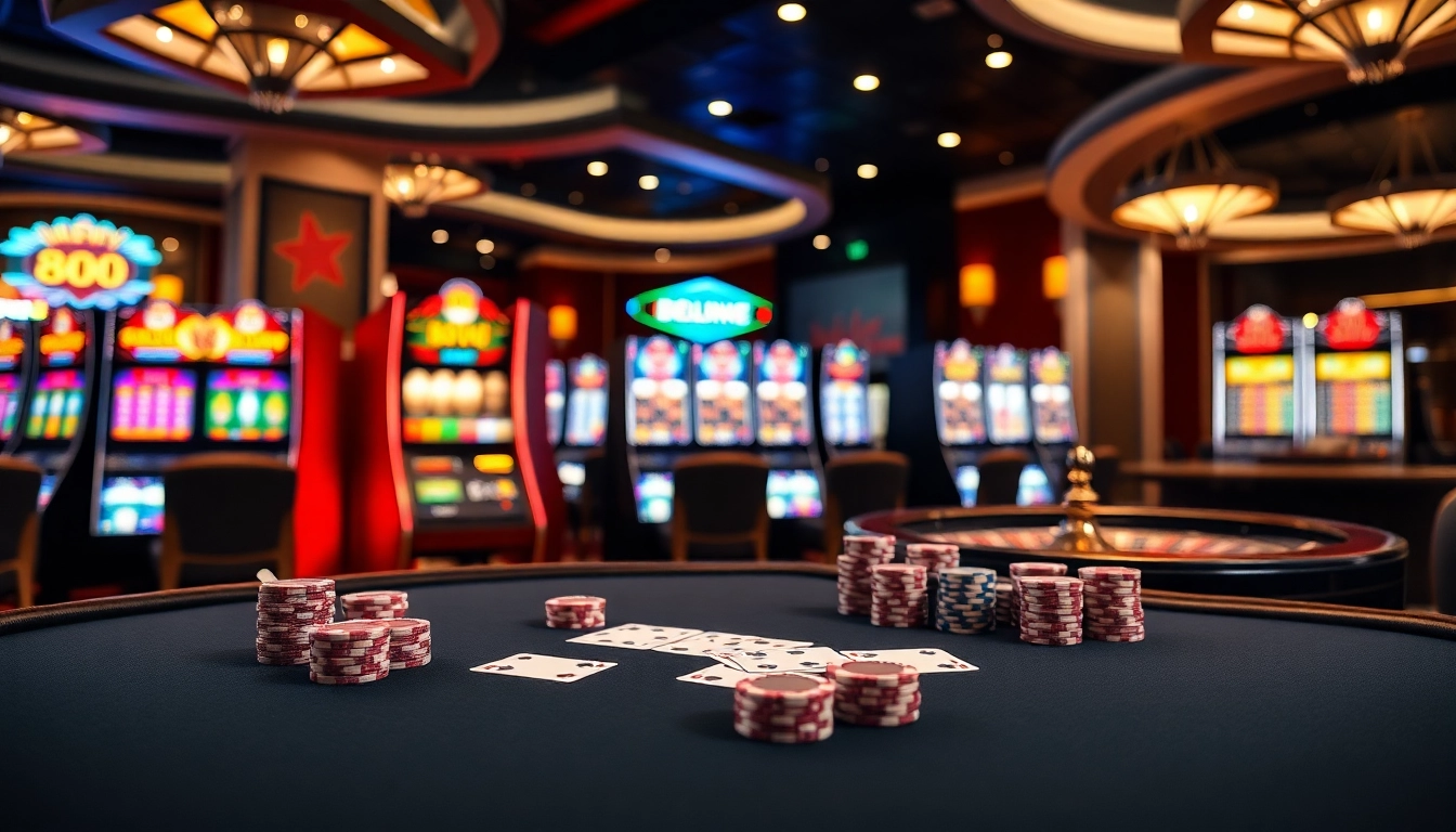 Experience the thrill of 888 NEW with vibrant casino tables and exciting slot machines.