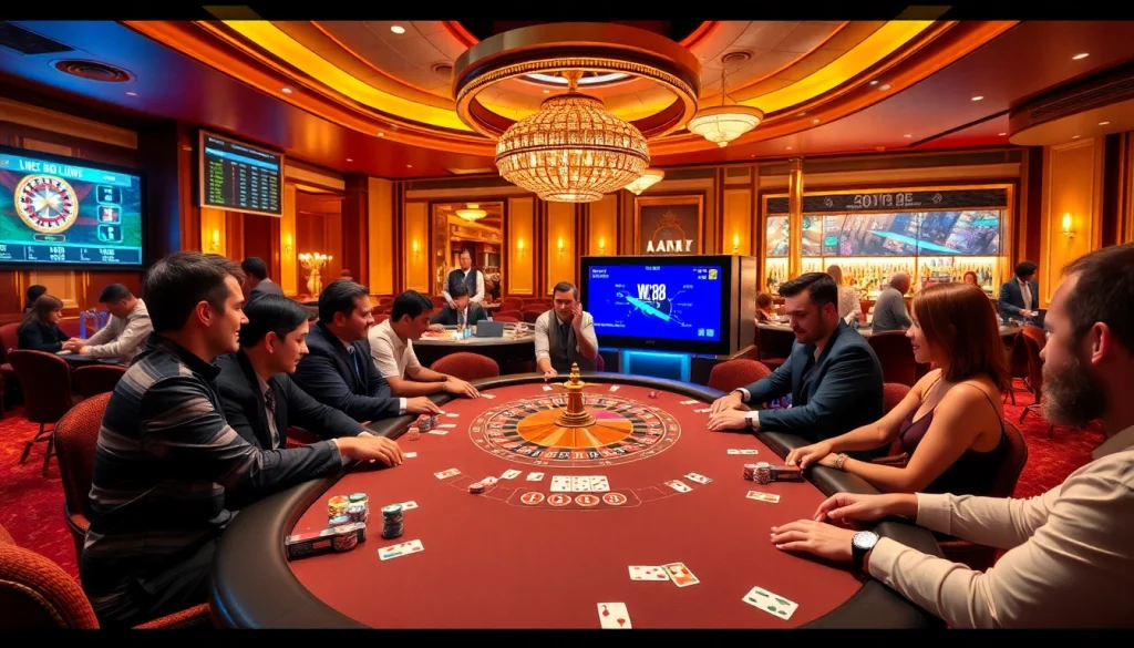 Players immerse in an exciting game at the luxurious WW88 casino table.