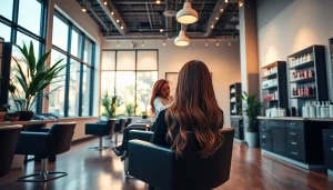 Experience hair salon san diego ambiance with professional hairstylist creating balayage in a serene setting.