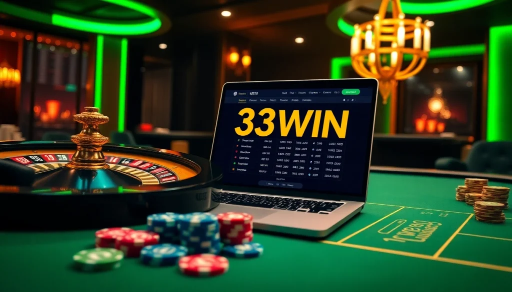 Experience the thrill of winning at 33win with vibrant casino visuals and exciting online gameplay.