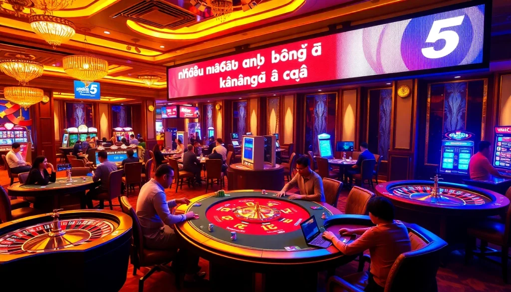 Engage in the excitement of nhận định bóng đá kèo nhà cái 5 at a bustling casino table with vivid cards and chips.