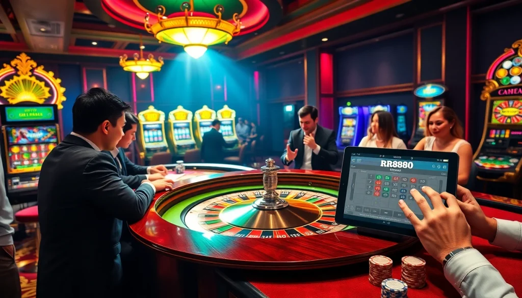 Experience thrilling gaming at https://rr8888.in.net/ with vibrant casino tables and excited players.