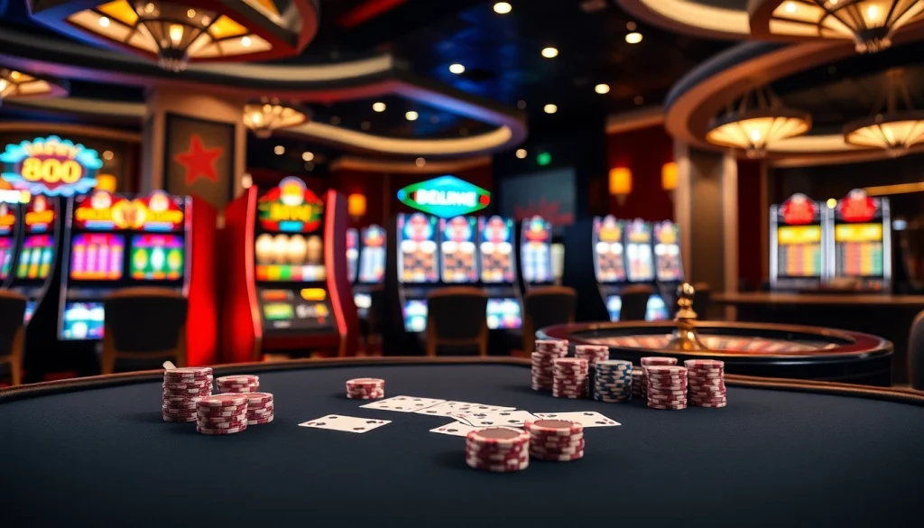 Experience the thrill of 888 NEW with vibrant casino tables and exciting slot machines.